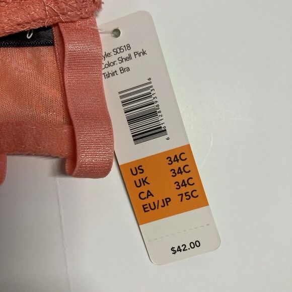 Sam Edelman Lace T-shirt Bra in Shell Pink NWT Women’s Size 34C - Picture 5 of 8